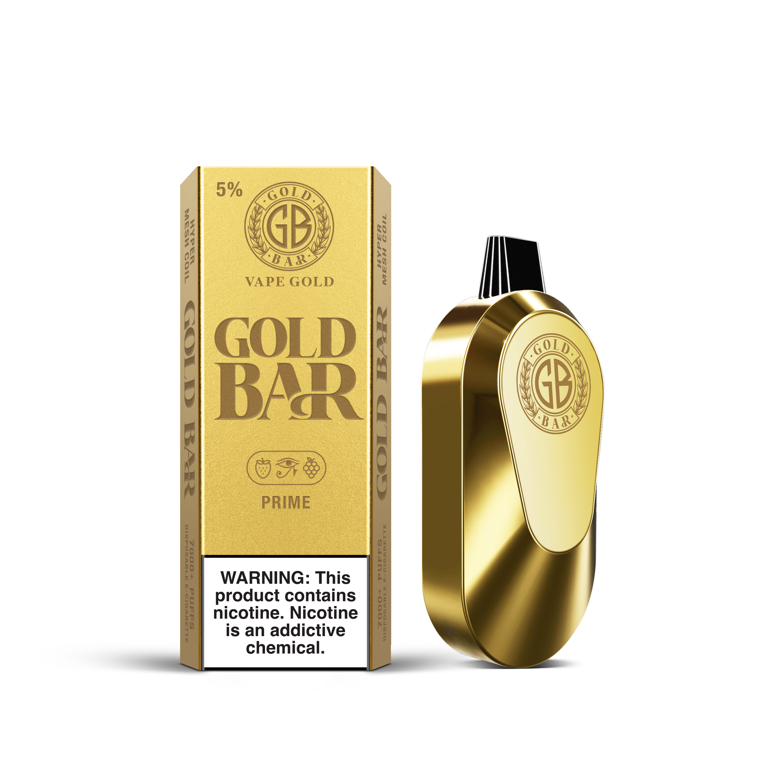 Prime - 7000 Puff Hyper Mesh Disposable Gold Bar Vapor Prime - 7000 Puff Hyper Mesh Disposable Gold Bar Vapor